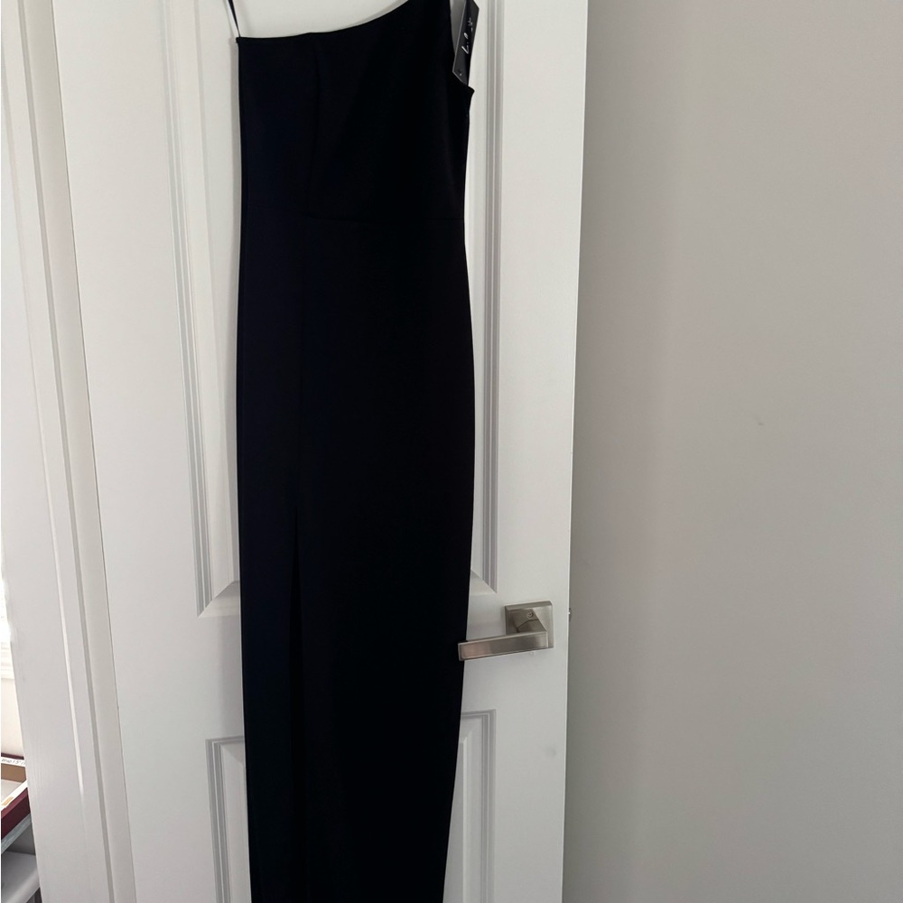 Lulu's Black One Shoulder Cocktail Gown